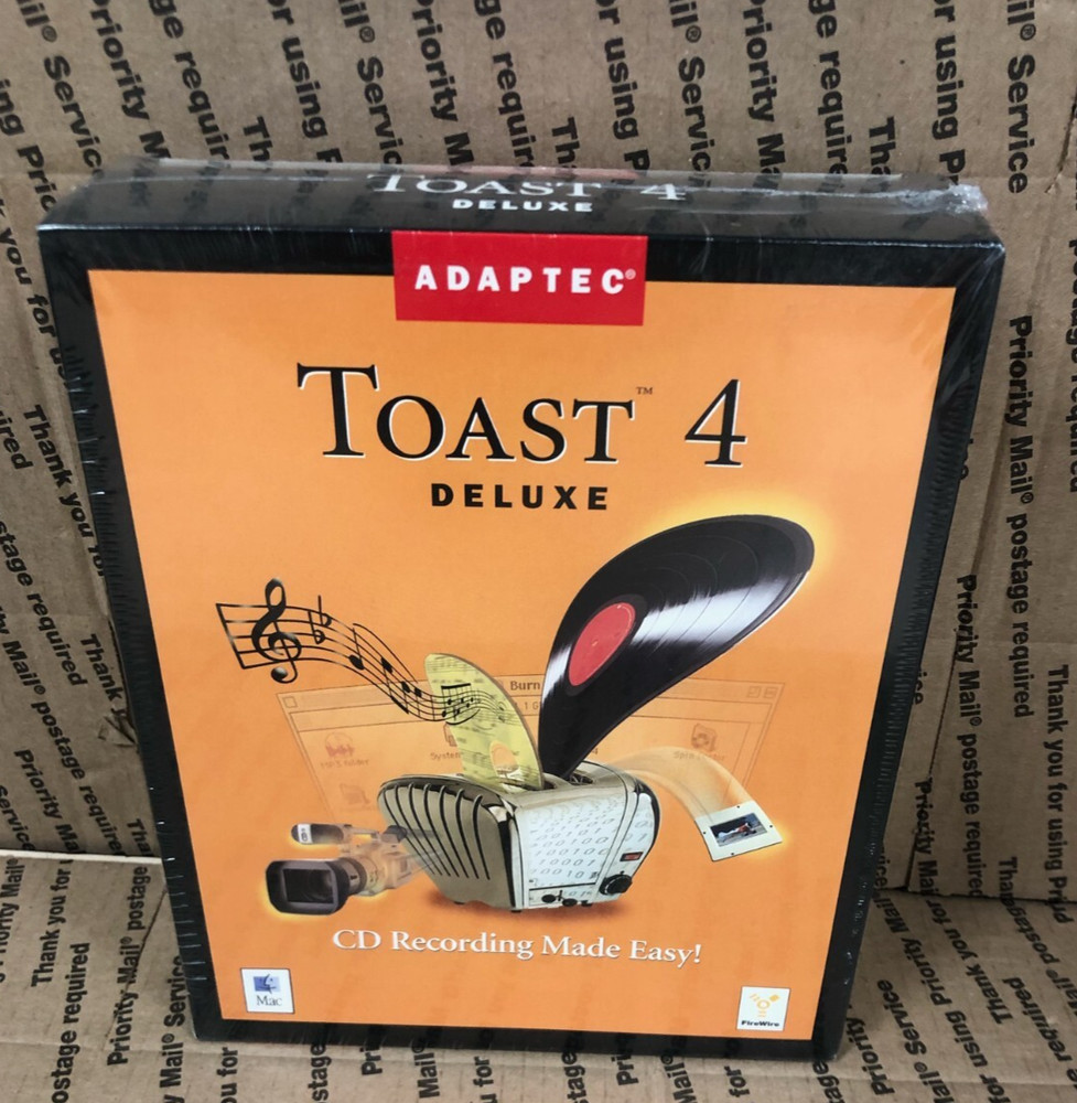 (NEW SEALED!) Adaptec Toast 4 Deluxe Software for Mac Big Box CD Recording