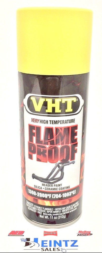 VHT SP108 High Temperature Flame Proof 11oz. Flat Header Yellow Spray Paint