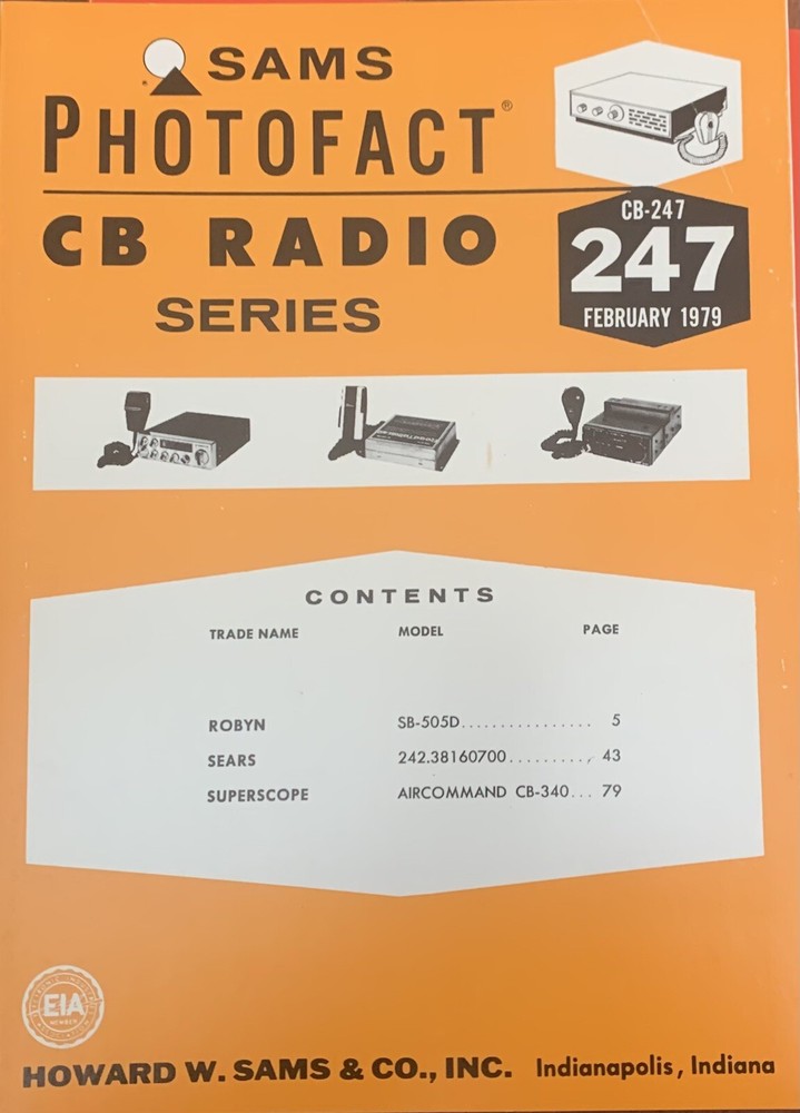Howard Sams Photofact CB Service Book - CB 247