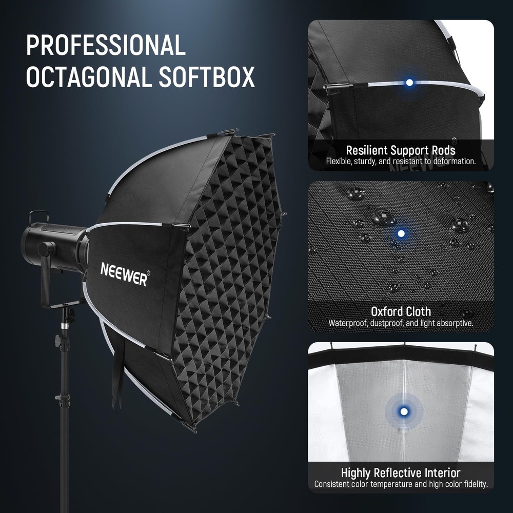 Triopo 47.2'' Octagonal Softbox Grid, Quick Release Parabolic SoftBox Bowens USA