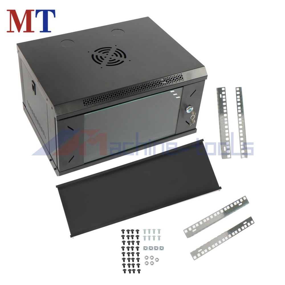 6U Wall Mount IT Server Network Enclosure Cabinet 15.5" Deep Locking Glass