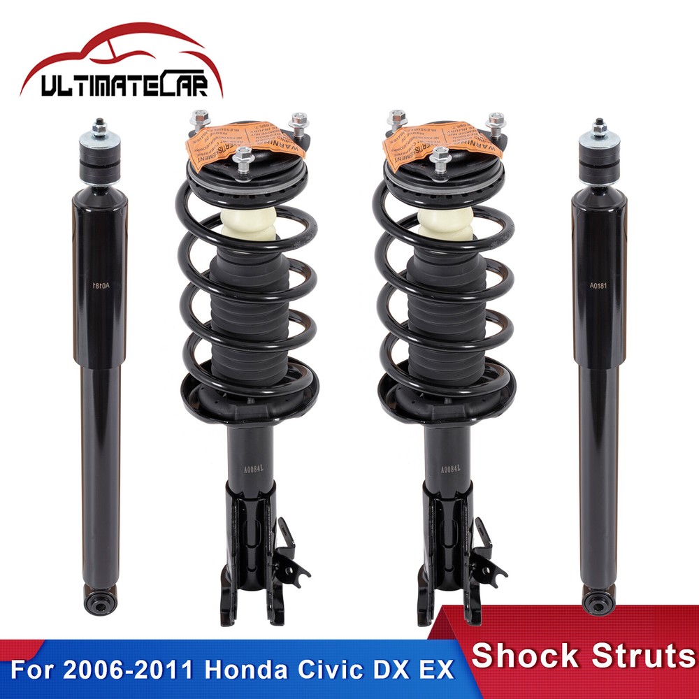 4Pcs Front & Rear Shocks Complete Struts Assembly For 2006-2011 Honda Civic