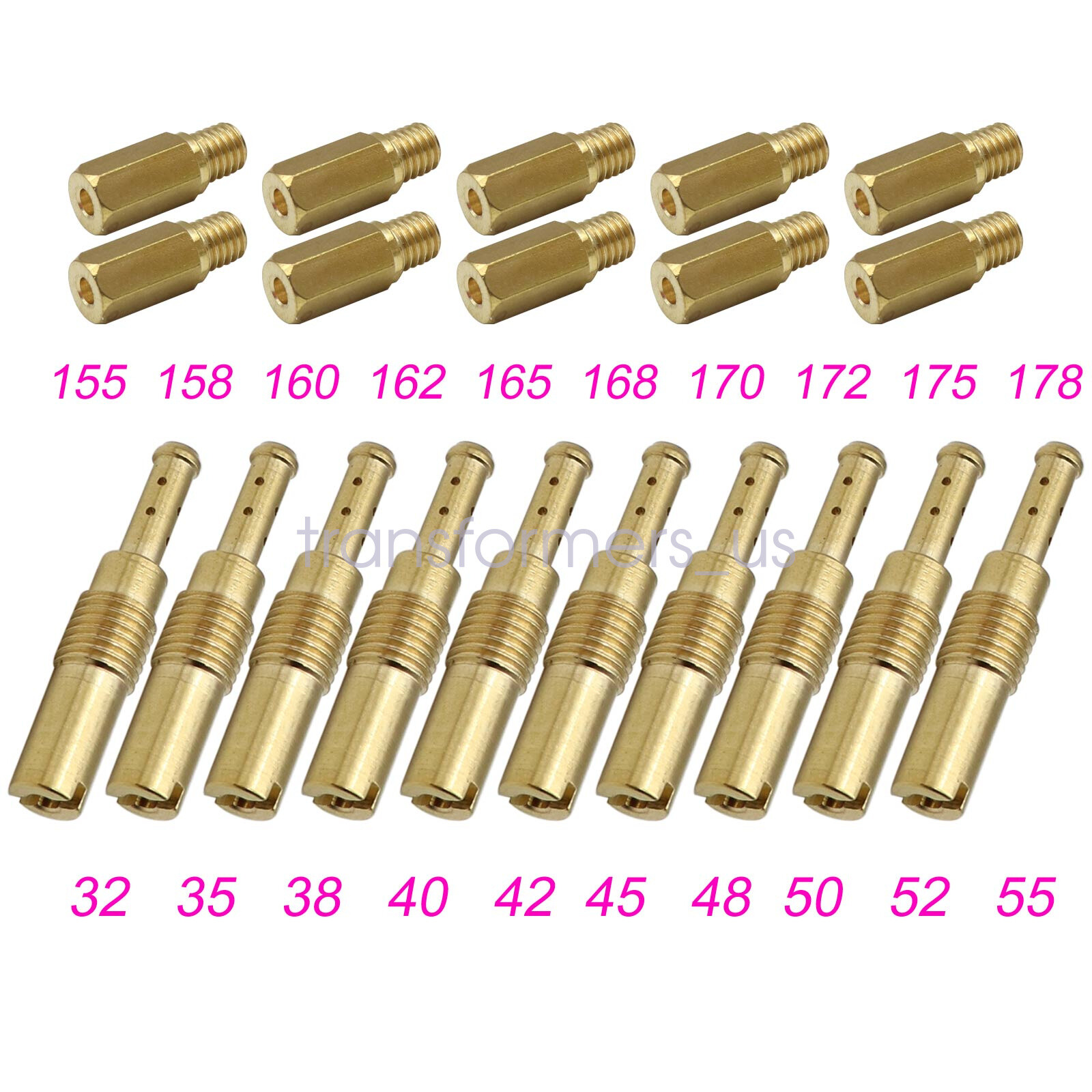 10Pcs Slow Pilot Jet 10Pcs Carburetor Main Jet kit & for PWK Keihin OKO CVK PWM