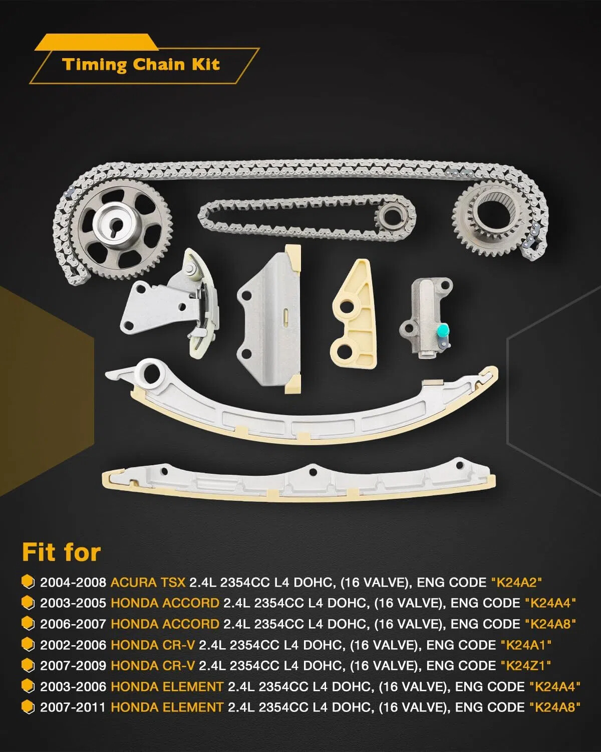 Timing Chain Kit w/ Water Pump For 2002-2011 Acura TSX Honda Accord CRV Element