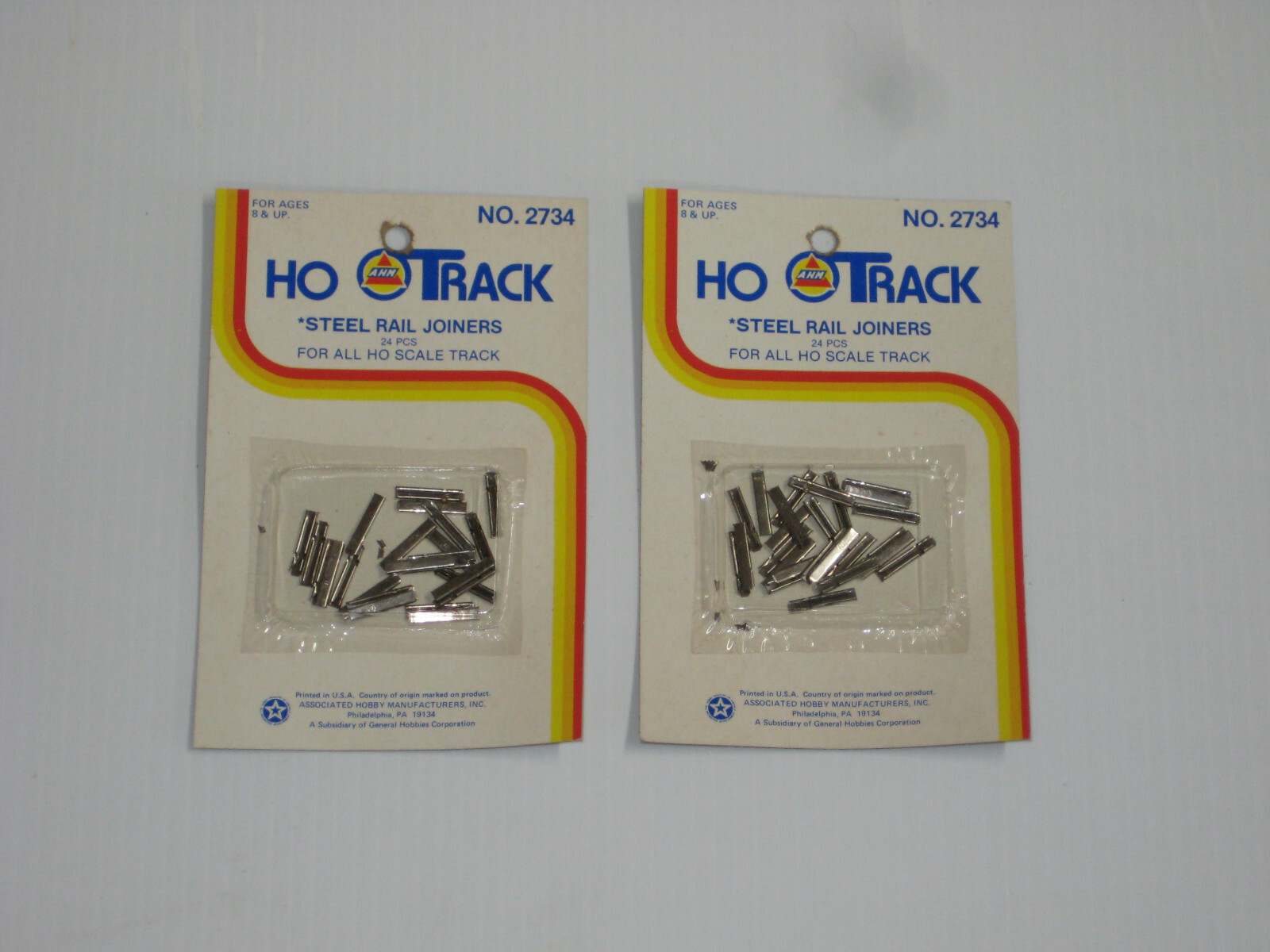 HO SCALE AHM STEEL RAIL JOINERS #2734 DOUBLE PACK