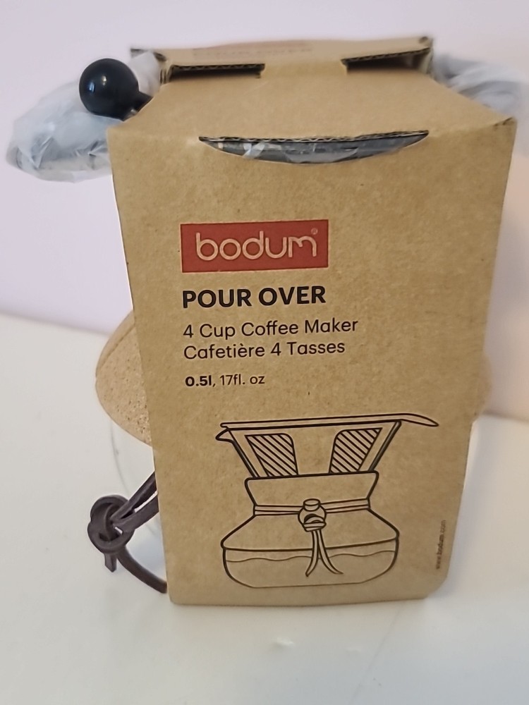 BODUM Pour over Coffee Maker Grip 4 Cup Double Wall Cork