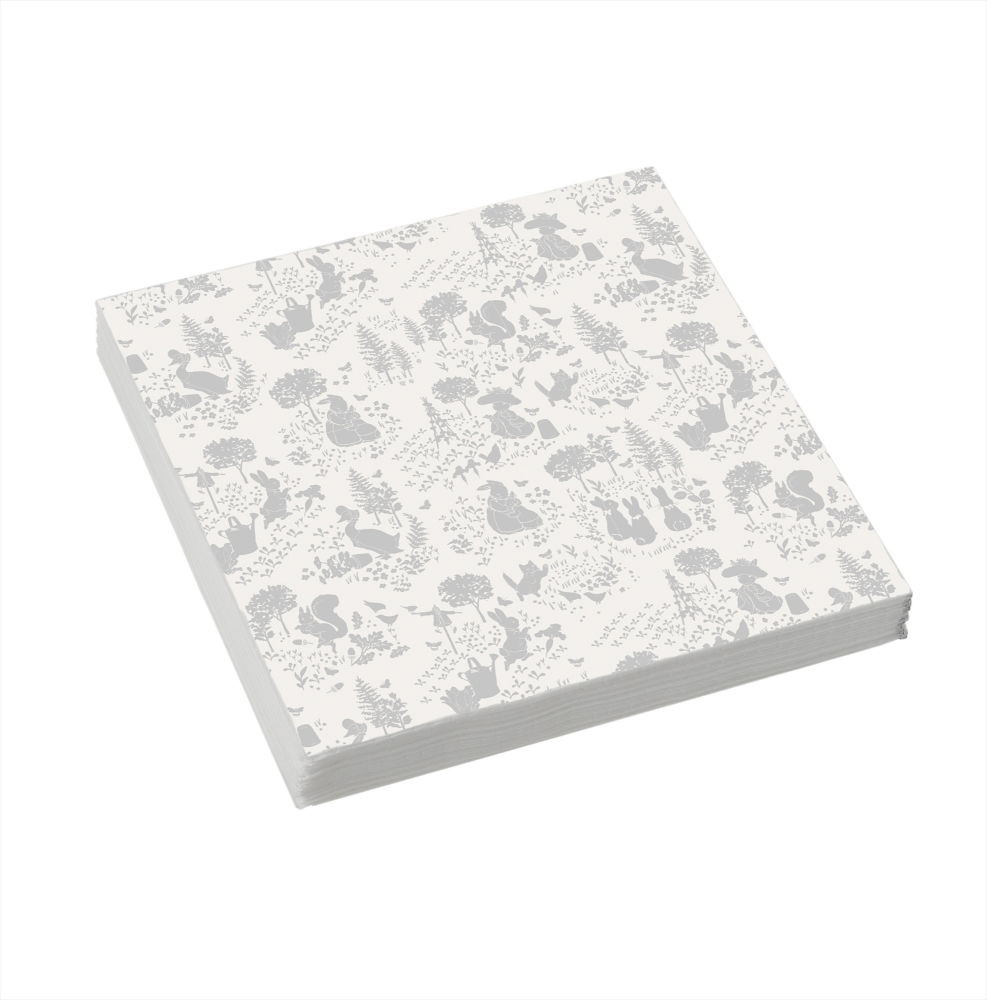 Peter Rabbit Classic Pattern Napkins Grey