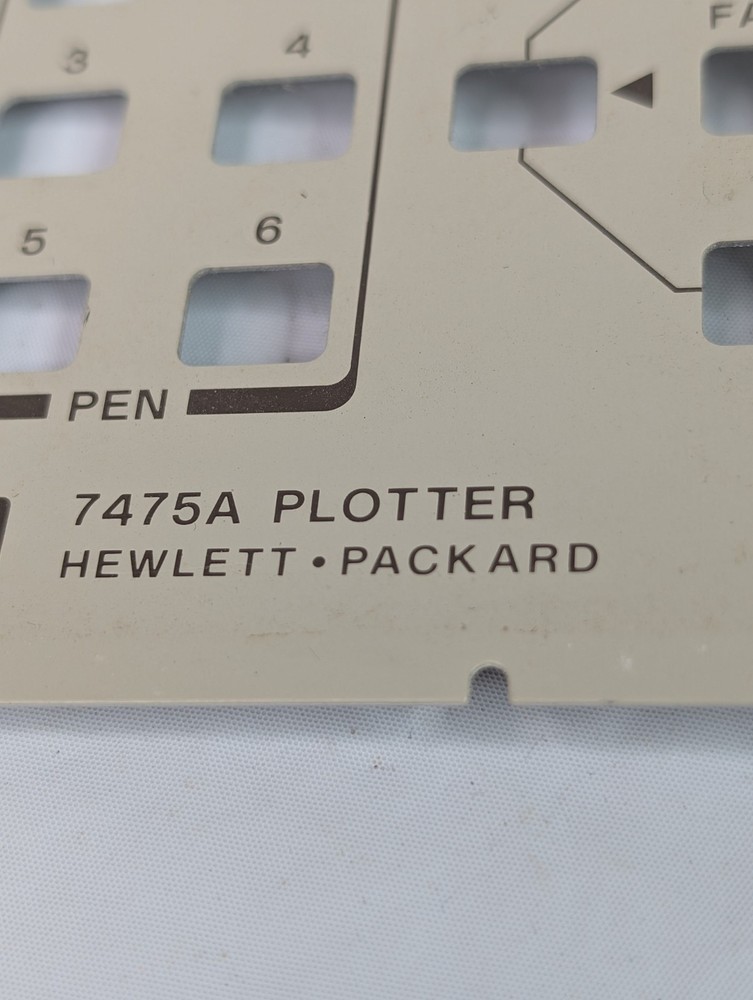 Vintage Hewlett Packard HP 7475A Plotter Control Plate