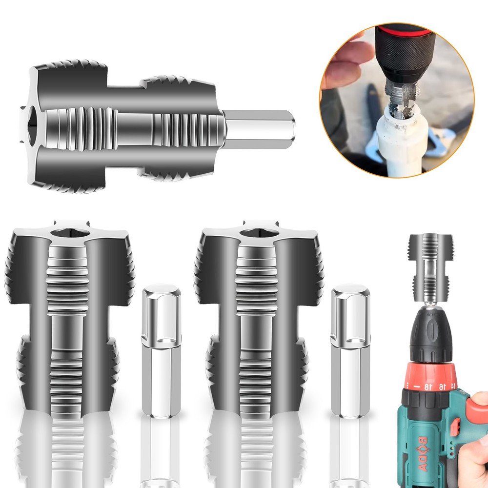 3Pcs 1/2'' & 3/4'' Water Pipe Integrated Internal & External Pipe Threading Tool