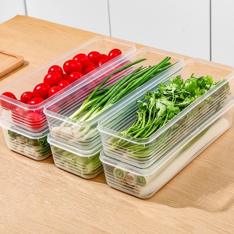 Sturdy Long Rectangular Grade Plastic Storage Box For Kitchen Organization