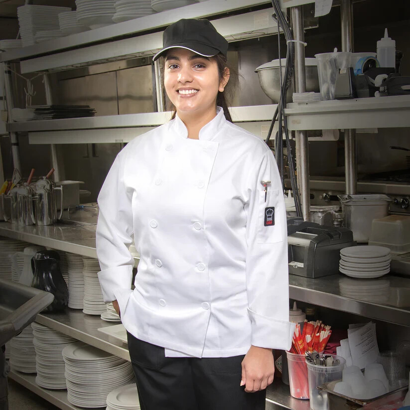 Winco UNF-7WL Chef Jacket White, Medium