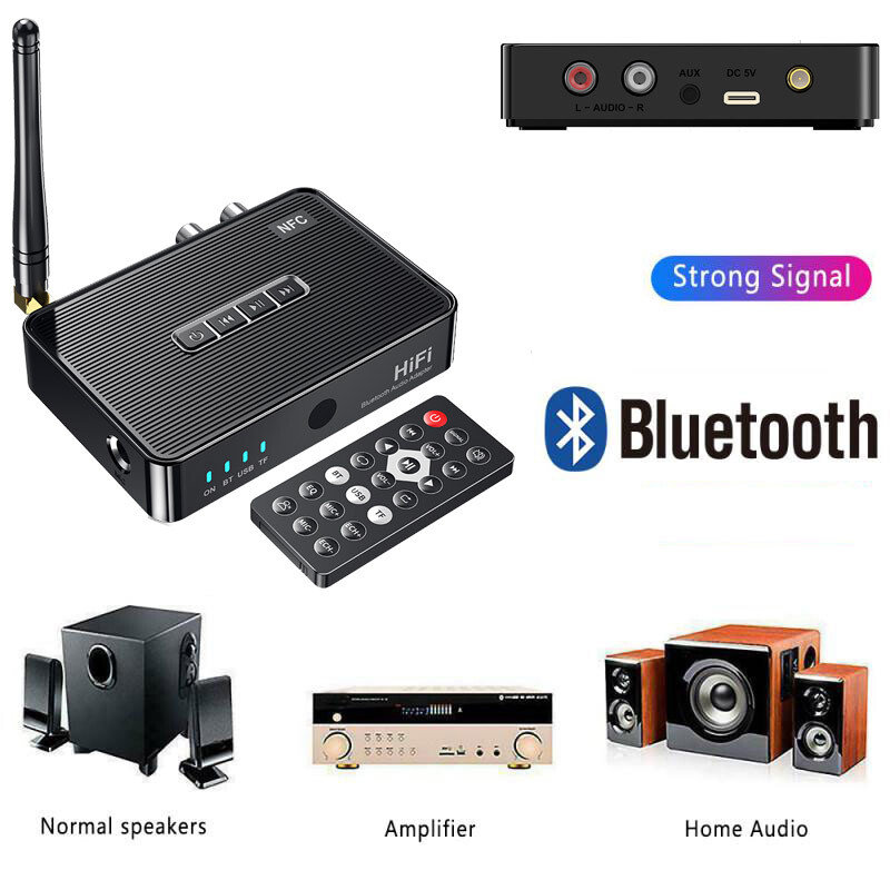 Bluetooth 5.0 Receiver Hi-Fi Wireless Audio Adapter Home Music Streaming Stereo