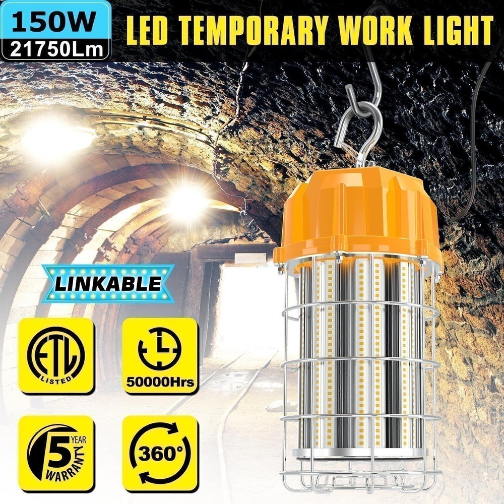KUKUPPO 150W LED Temporary Work Light Construction Workshop Job Site Lighting