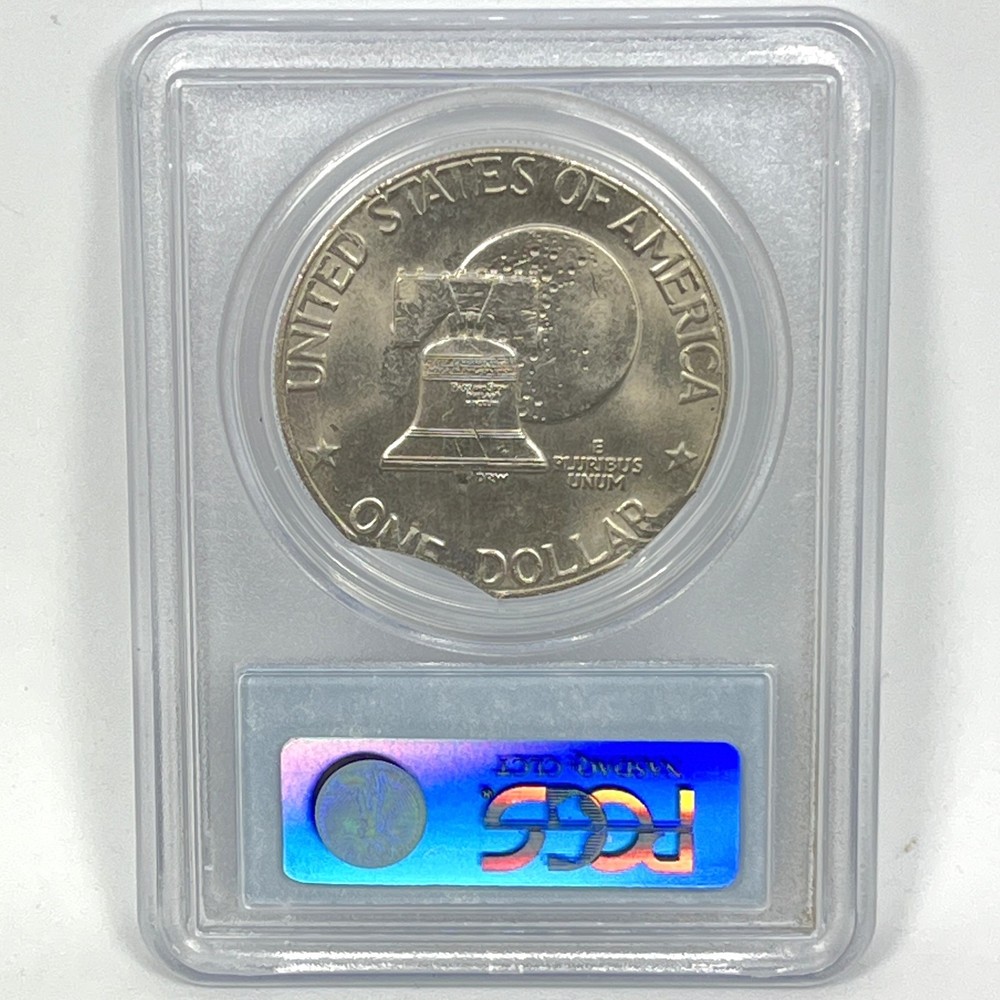 1976-D T2 Eisenhower $1 Double Clip Planchet Mint Error PCGS MS64