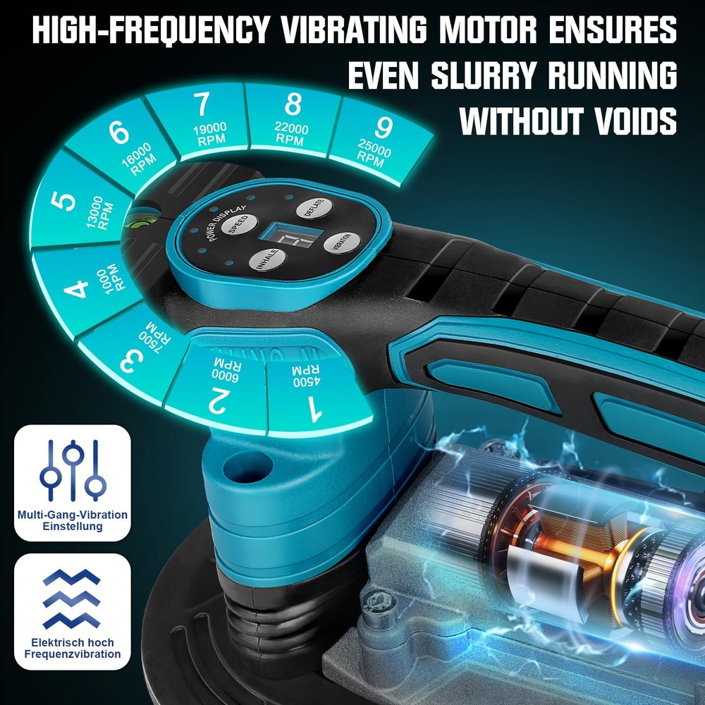 Tile Vibration Tool 250mm Suction Cup Max 551lbs/250kg, Handheld Tile Install...