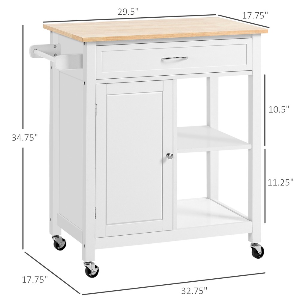 Kitchen Island Cart, Rolling Kitchen Island with Storage