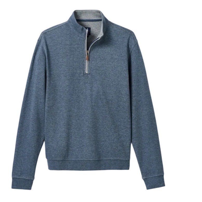 Johnnie-O Quarter Zip Sully Pullover Medium Blue Heather Golf Sweater Size M