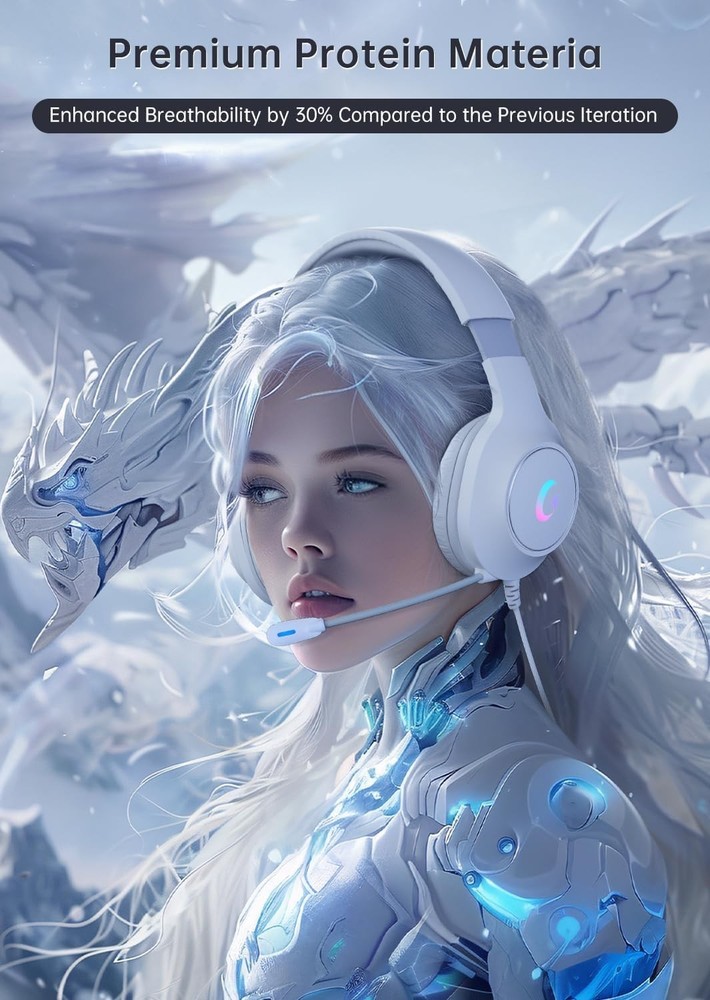 Lightweight CM7002 Gaming Headset - Adjustable, RGB, Compatible with PS4, PC