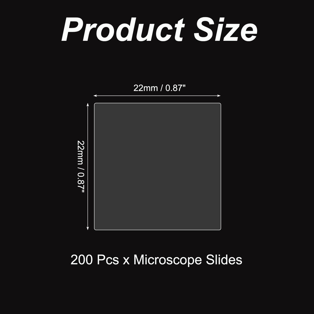 200pcs Cover Slips for Microscope Slides, 22x22mm Microscope Cover Square