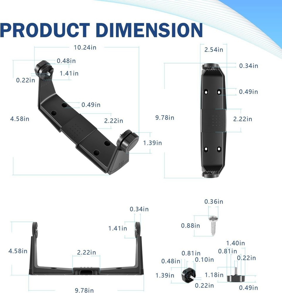 000-13702-001 Gimbal Bracket with Knobs Mounting Screws For Simard GO9, Vulcan 9