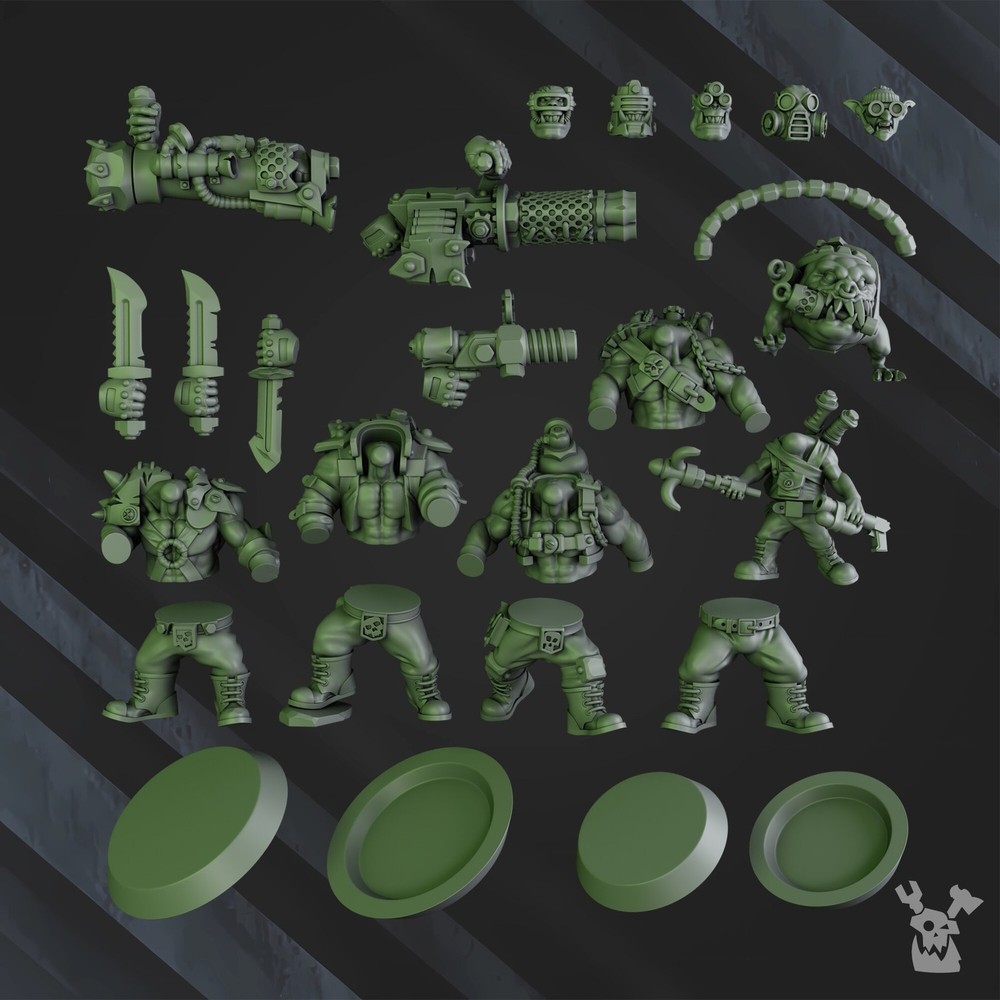 GREEN PORKAZ HORDE BLAK ORKS MOB