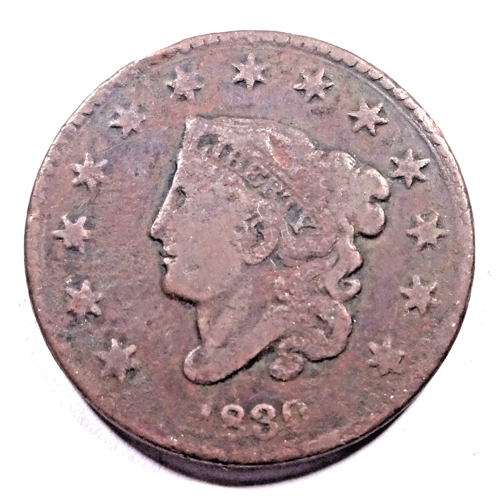 1830 Coronet Head Large Cent - Large Letters
