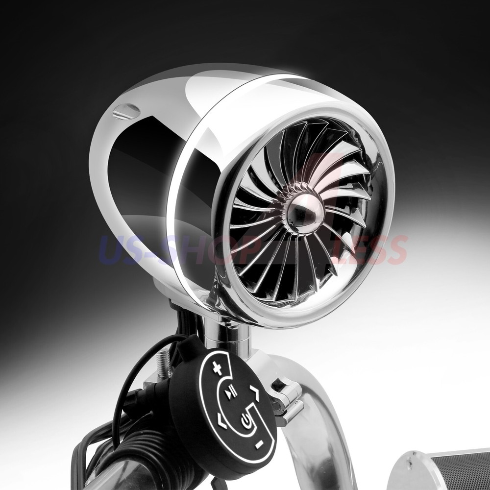 Waterproof Bluetooth Motorcycle Stereo LED Speakers Audio System Harley Chrome