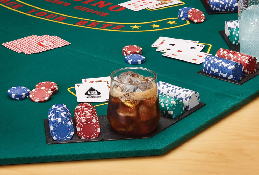 Folding Blackjack/Poker Game Table Top: Octagon Layout, 8 Player