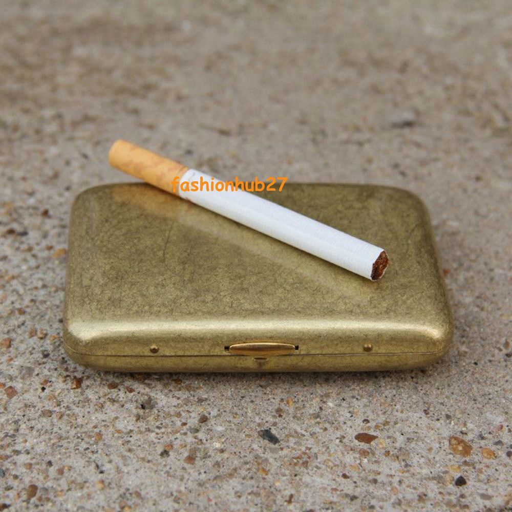 Vintage Solid Brass Copper Cigarette Case Holder Box Collectable Xmas Men Gift