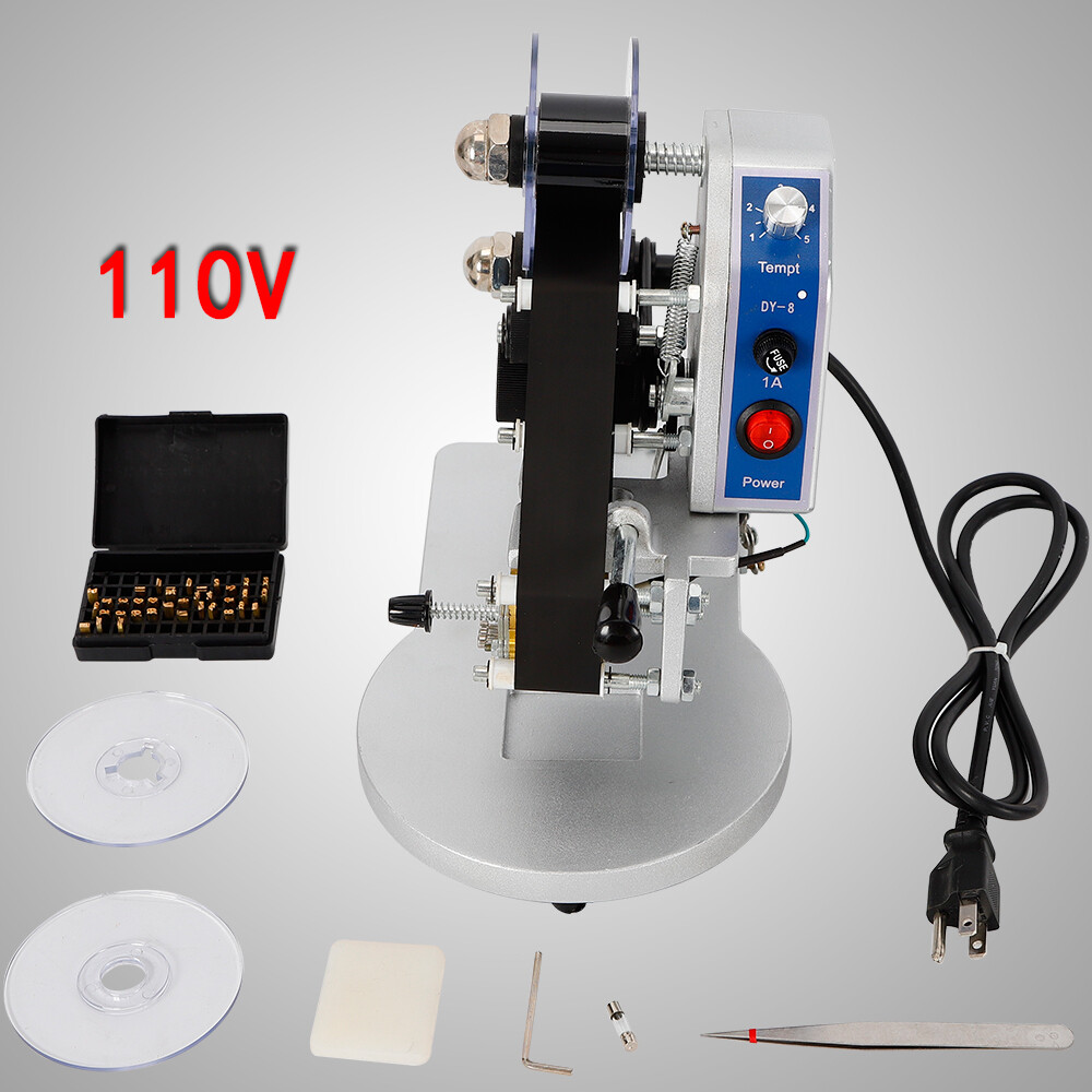 DY-8 Hot Foil Stamping Date Code Machine Manual Hot Stamp Printer Ribbon Coding