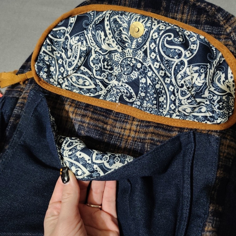 Wrangler Backpack - Denim and Plaid - 17"