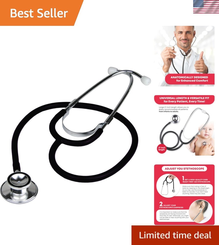 143200 Dual Head Stethoscope, Black