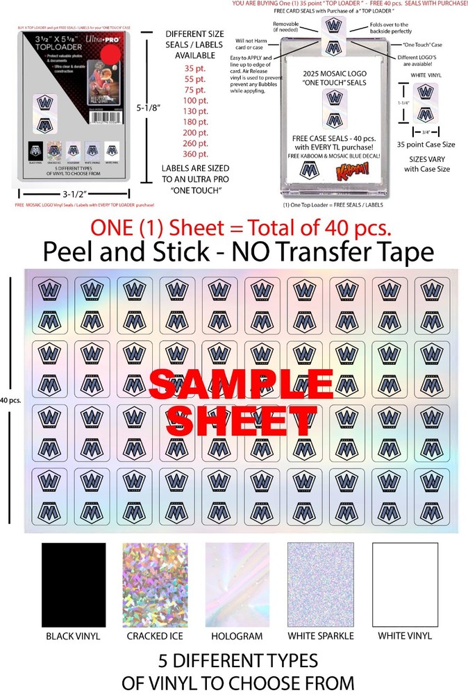 ONE TOUCH STICKERS PANINI MOSAIC LABALS PANINI MOSAIC CARDS PANINI LABELS SEALS