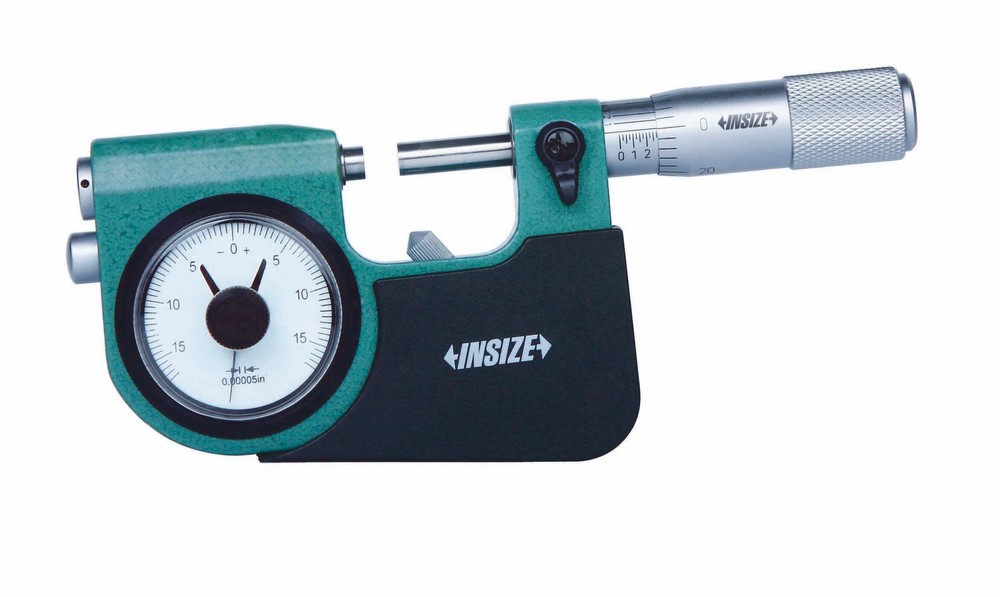 Insize INDICATING MICROMETER, 0-1", micrometer head graduation .0001", dial indi
