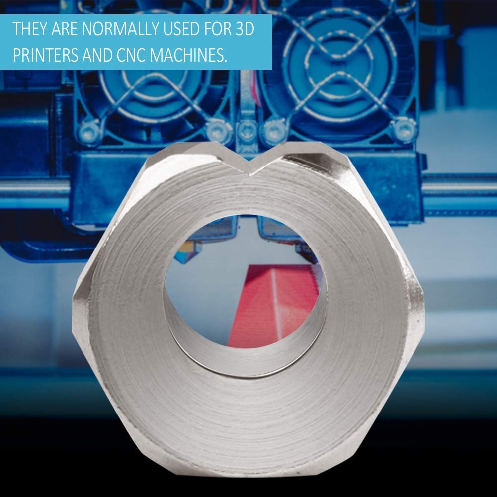 20Pcs 3D Printer Eccentric Nut, Spacer 10mm x 8mm, Silver