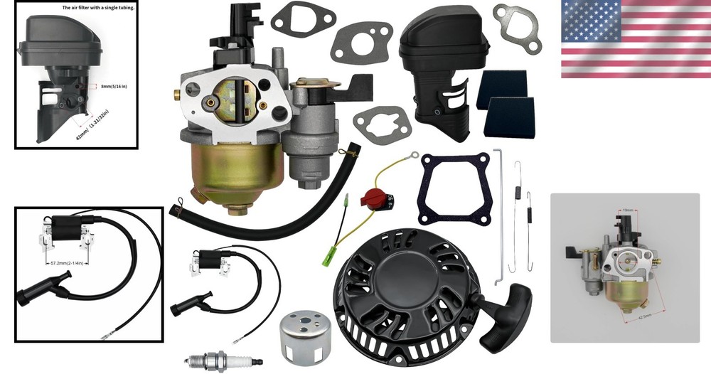 Predator 212 Carb Kit + Pull Start + Air Filter + Coil