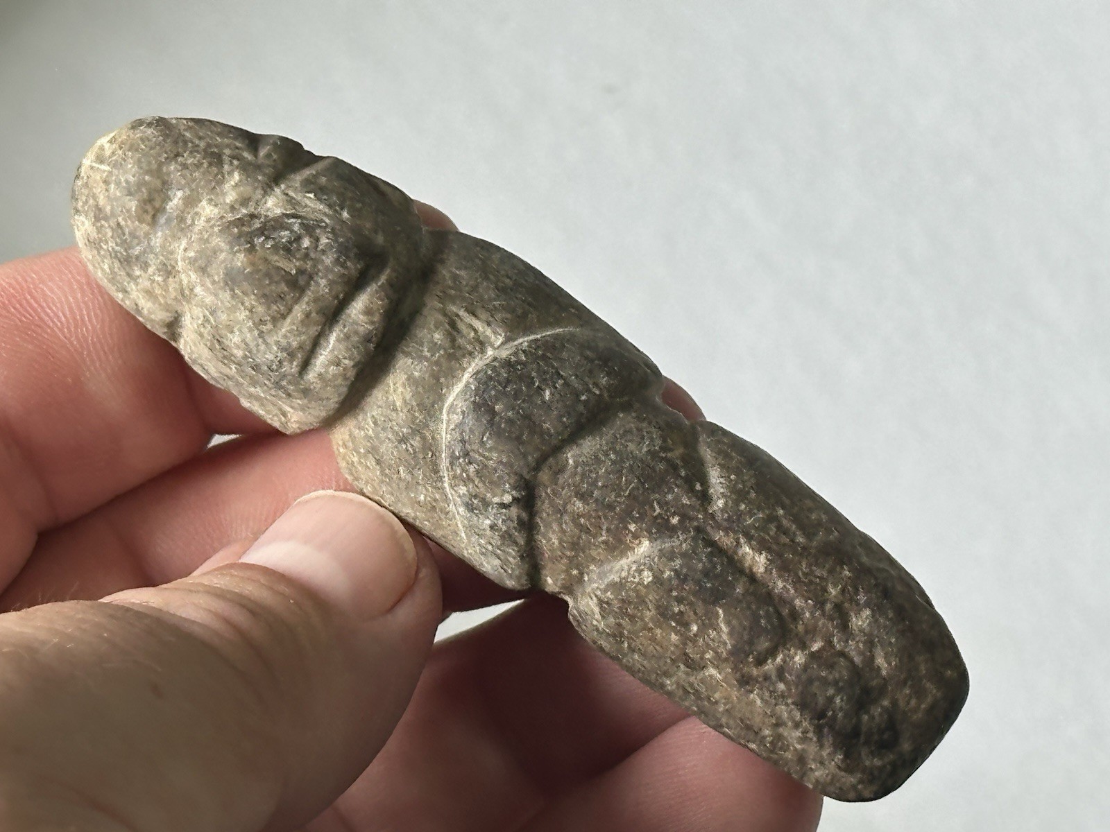 PRECOLUMBIAN HUMAN EFFIGY FIGURE, AXE GOD MEZCALA MIXTEC MAYAN OLMEC MAYA