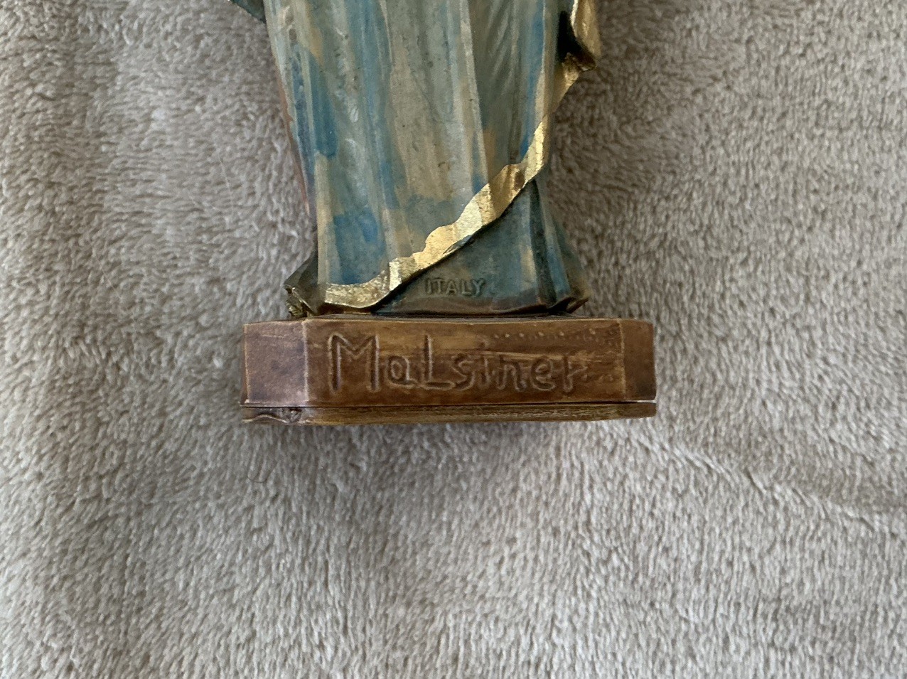 Vintage Malsiner Italy Madonna & Child Figurine Virgin Mary & Baby Jesus 9.5"