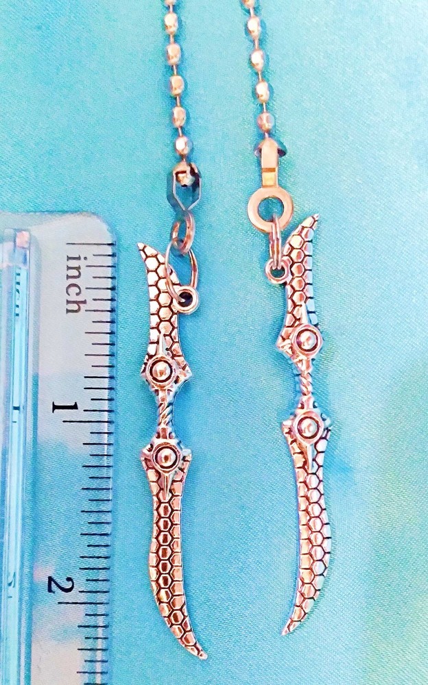 Set of Two ~ SWORDS Metal S-4 ~ Ceiling Fan Pulls