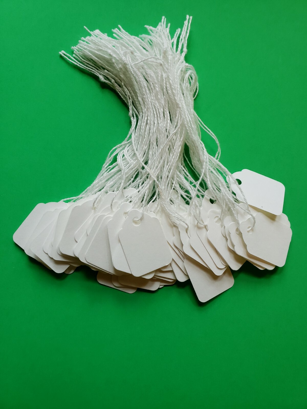 Blank White Price Tags Large Small Hang String Strung Jewelry Merchandise