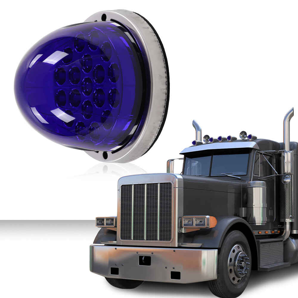 Blue Lens Clear Watermelon (19 LED) Marker Front Turn Signal Light Universal