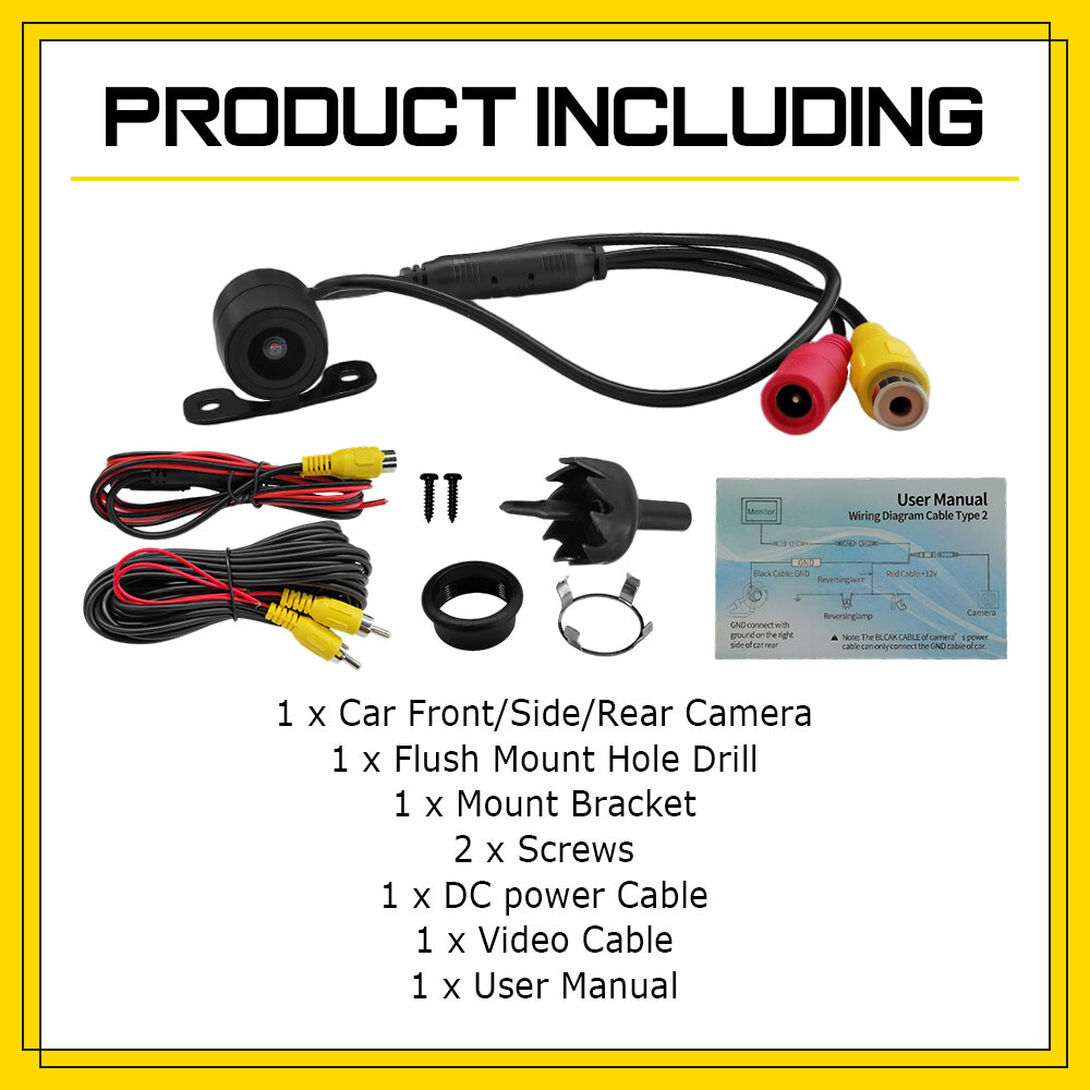 170° CMOS Night Vision Car Front/Side/Rear Reverse View Backup HD Camera Parking