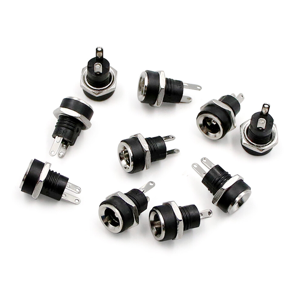 5.5mm x 2.1/2.5mm Round Chassis Female Panel Mount Socket DC Connector Jack Plug