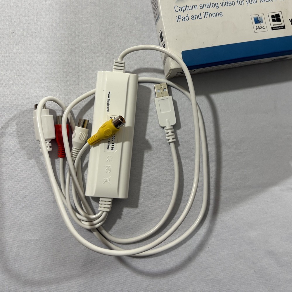 Elgato USB Analog to Digital Video Capture Record Device Complete Cable Tested