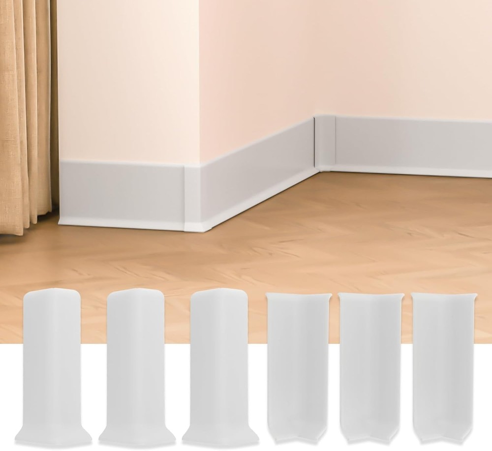 Self-Adhesive 4" Baseboard Corner Blocks - 3 Inside & 3 Outside Kits