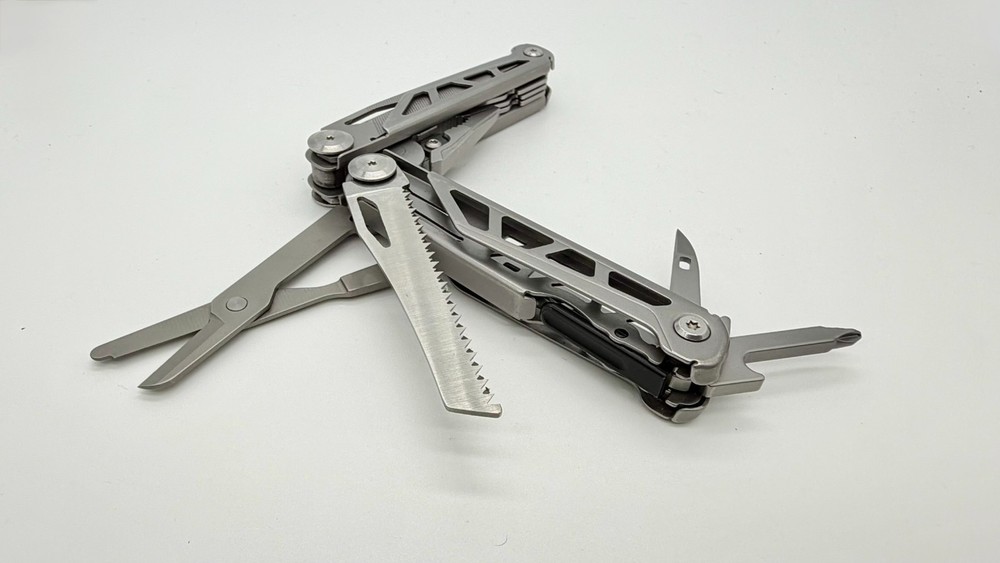 PERWIN 17-in-1 Multi-Tool Pliers Pocket Knife Saw Scissors File Self-Locking EDC
