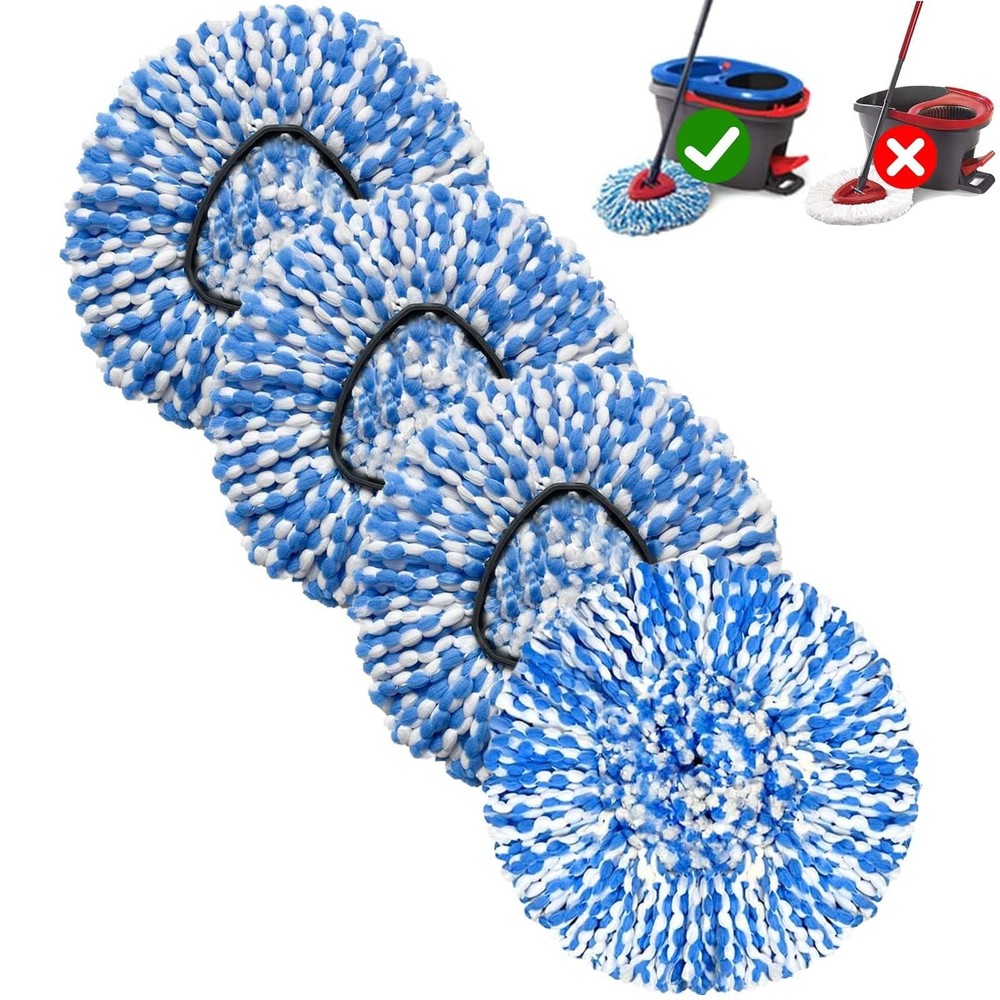 4 Pack Mop Replace Heads Compatible for OCeda, Spin Mop Refill Head Replaceme...
