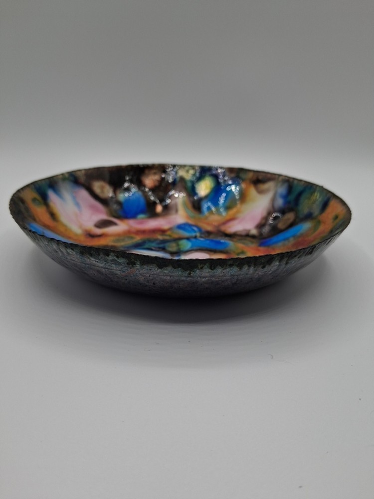 Vintage Enameled Copper BOWL 5"