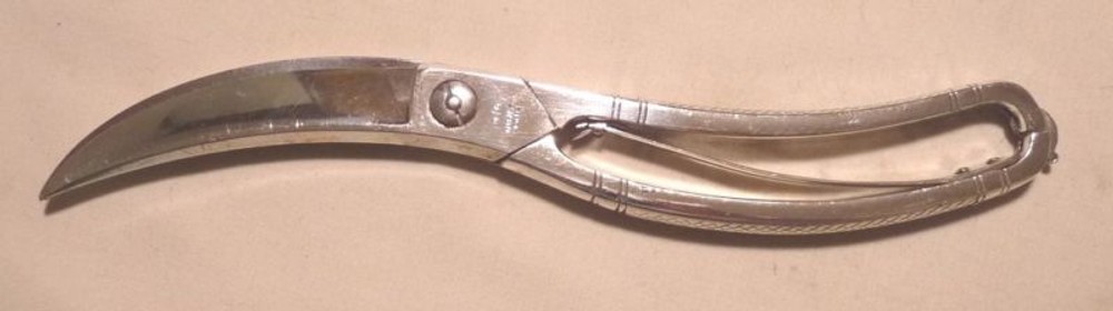 GRASOLI SILVER PLATE POULTRY SHEARS