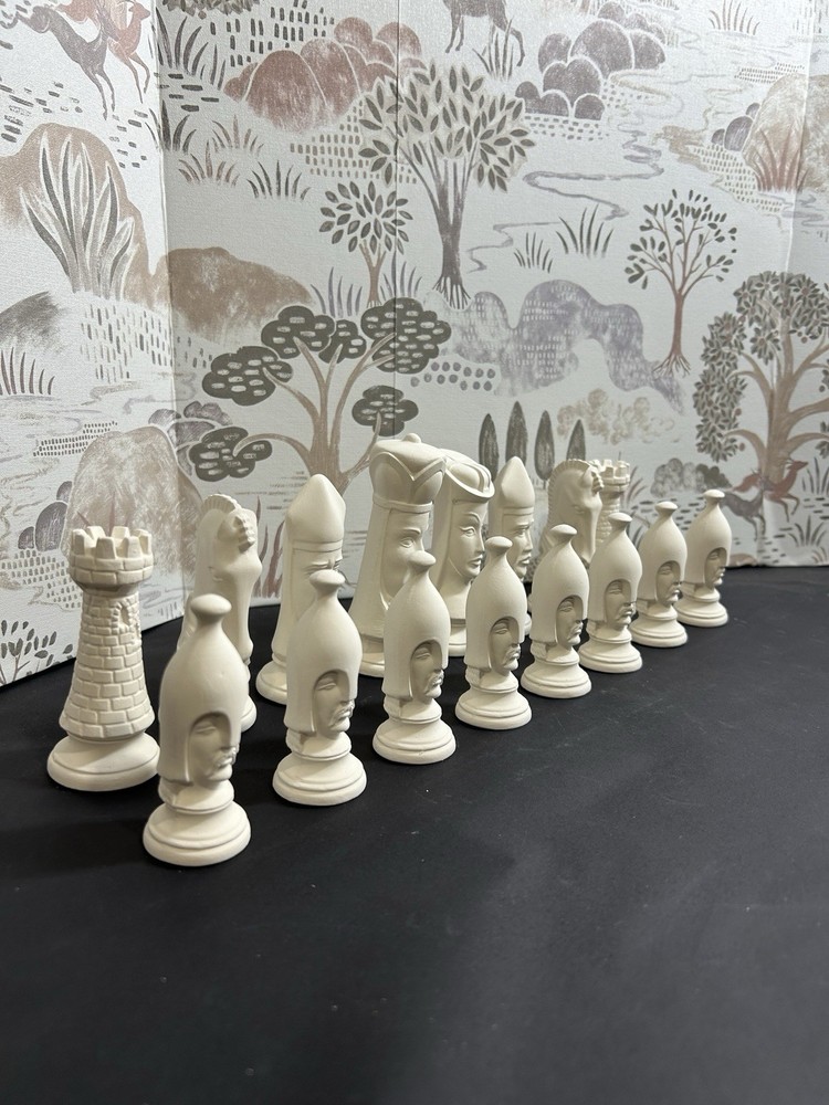 Duncan Full Chess Set; - Ready to Paint, Ceramic Bisque
